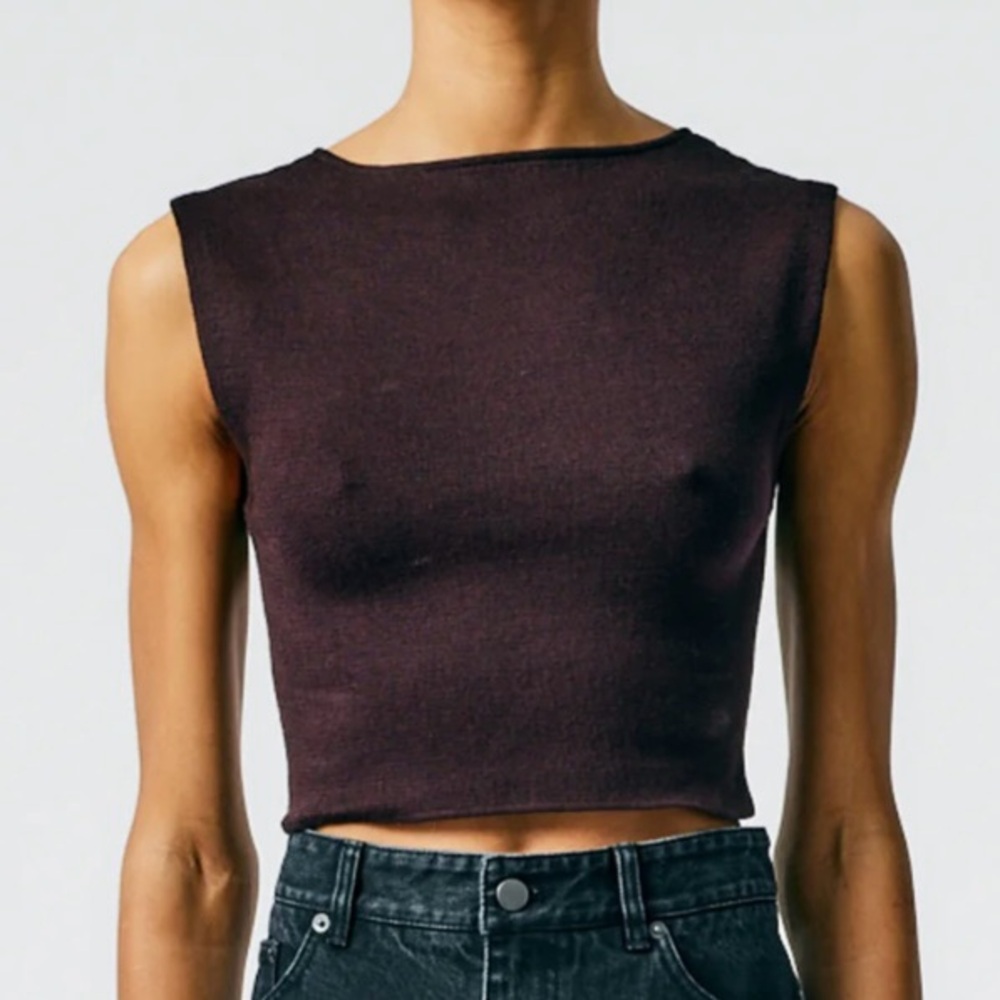 Tibi Organic Cotton Tencel Tube Cropped Tank
